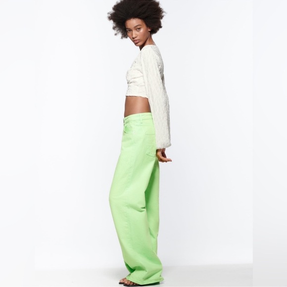 ZARA THE BOOGIE PANT MID RISE FULL LENGTH SUPER WIDE LEG JEANS - Picture 12 of 14